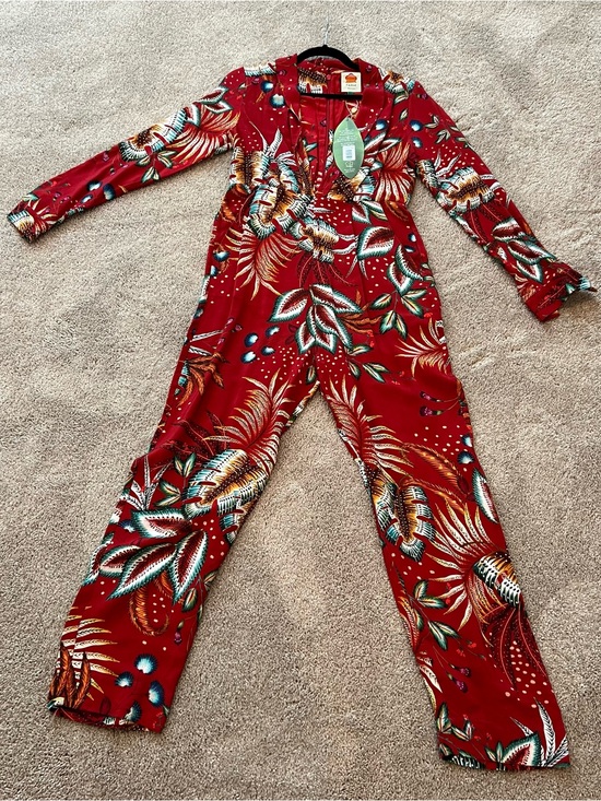 FARM Rio Pants - FARM Rio Red Tropical Print Jumpsuit
